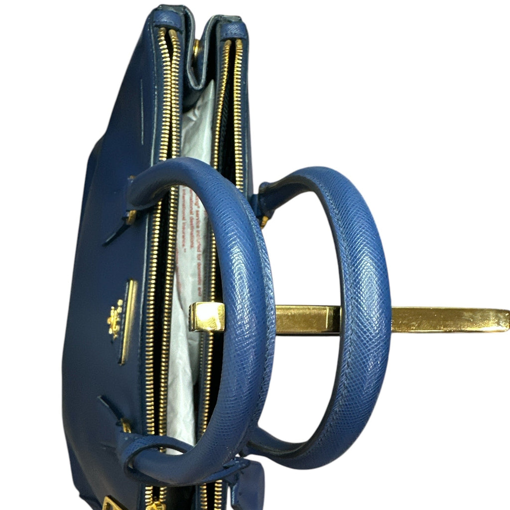 Prada  Saffiano Lux Medium Galleria Double Zip Tote Bluette - Clairely Amazing