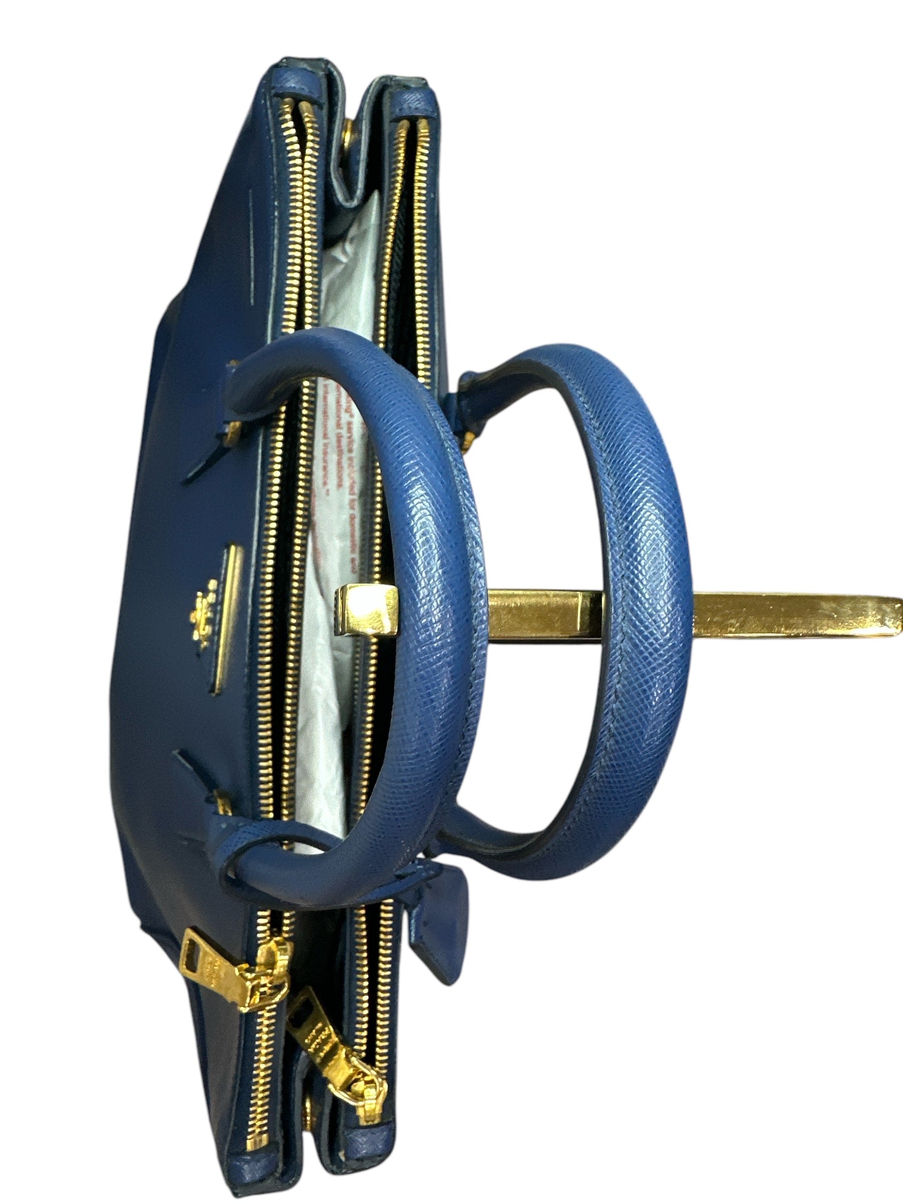 Prada  Saffiano Lux Medium Galleria Double Zip Tote Bluette - Clairely Amazing