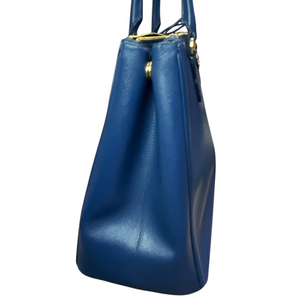 Prada  Saffiano Lux Medium Galleria Double Zip Tote Bluette - Clairely Amazing