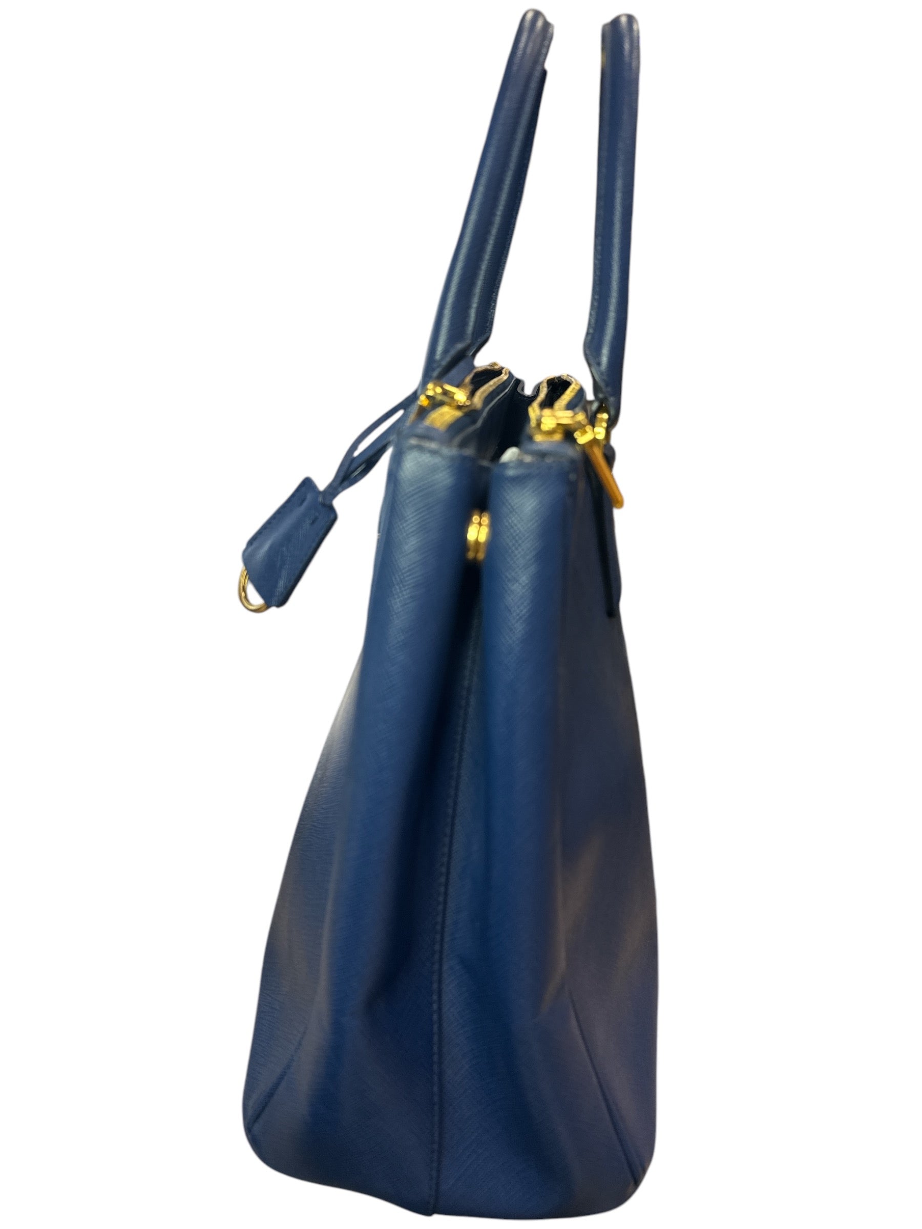 Prada  Saffiano Lux Medium Galleria Double Zip Tote Bluette - Clairely Amazing