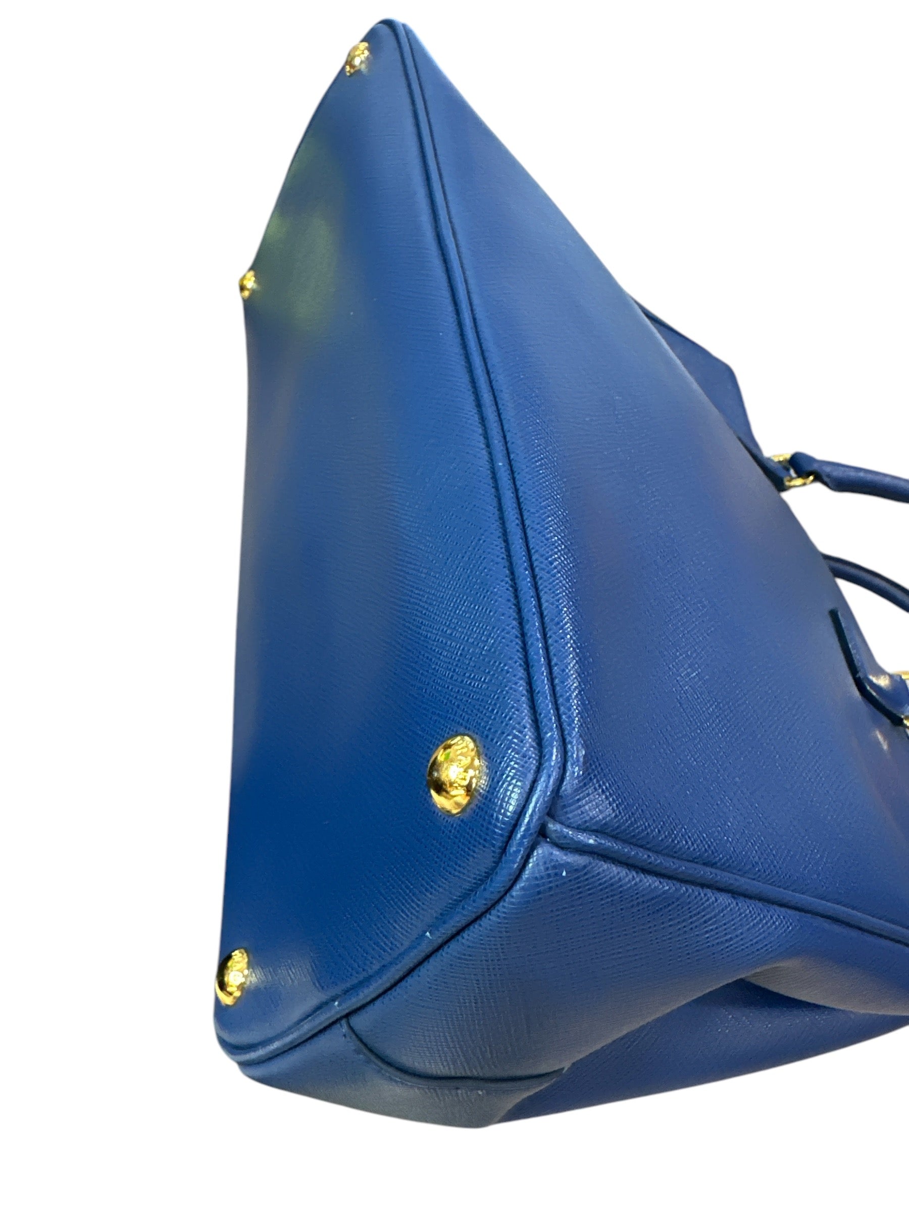 Prada  Saffiano Lux Medium Galleria Double Zip Tote Bluette - Clairely Amazing