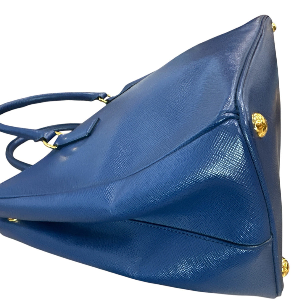 Prada  Saffiano Lux Medium Galleria Double Zip Tote Bluette - Clairely Amazing