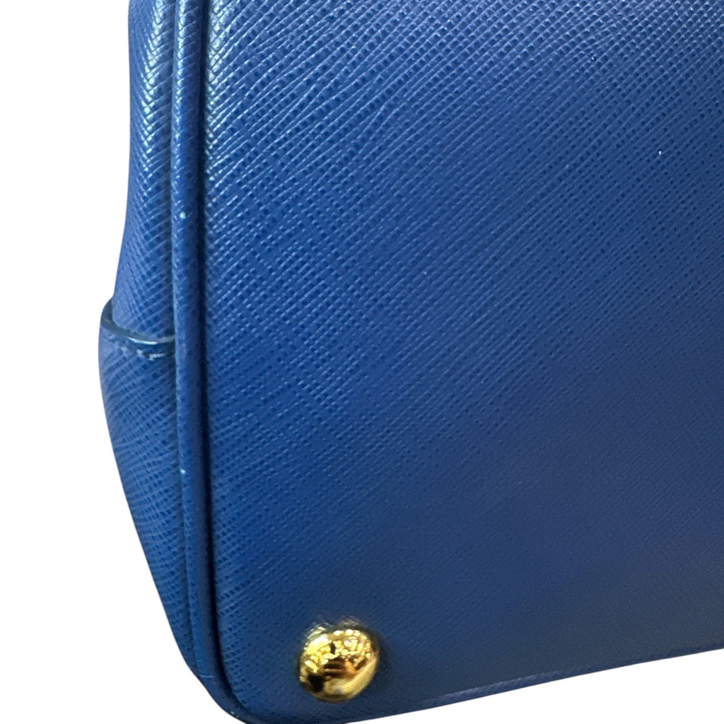 Prada  Saffiano Lux Medium Galleria Double Zip Tote Bluette - Clairely Amazing