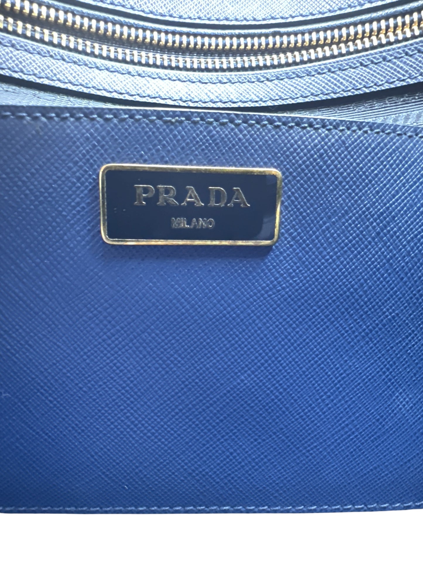 Prada  Saffiano Lux Medium Galleria Double Zip Tote Bluette - Clairely Amazing