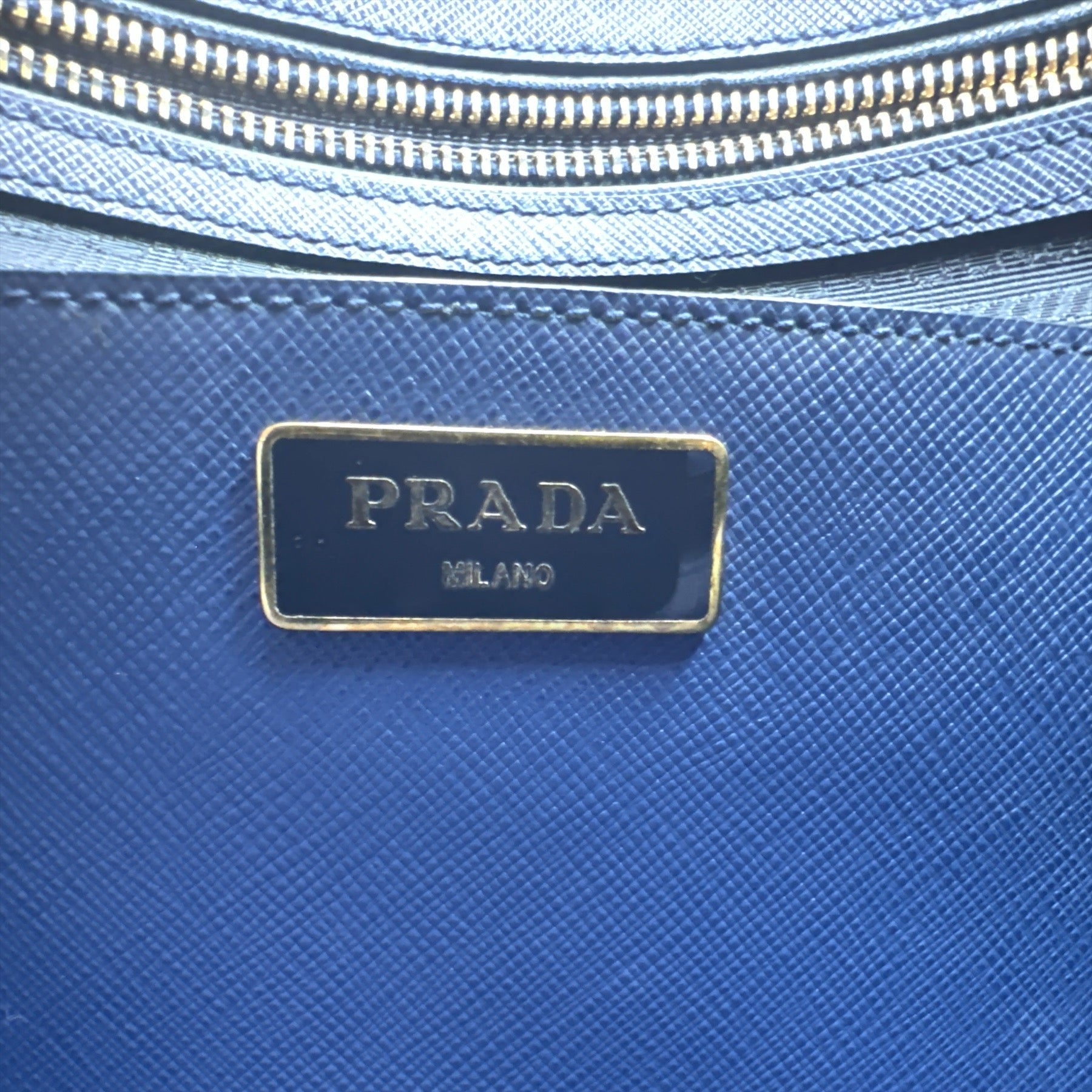 Prada  Saffiano Lux Medium Galleria Double Zip Tote Bluette - Clairely Amazing