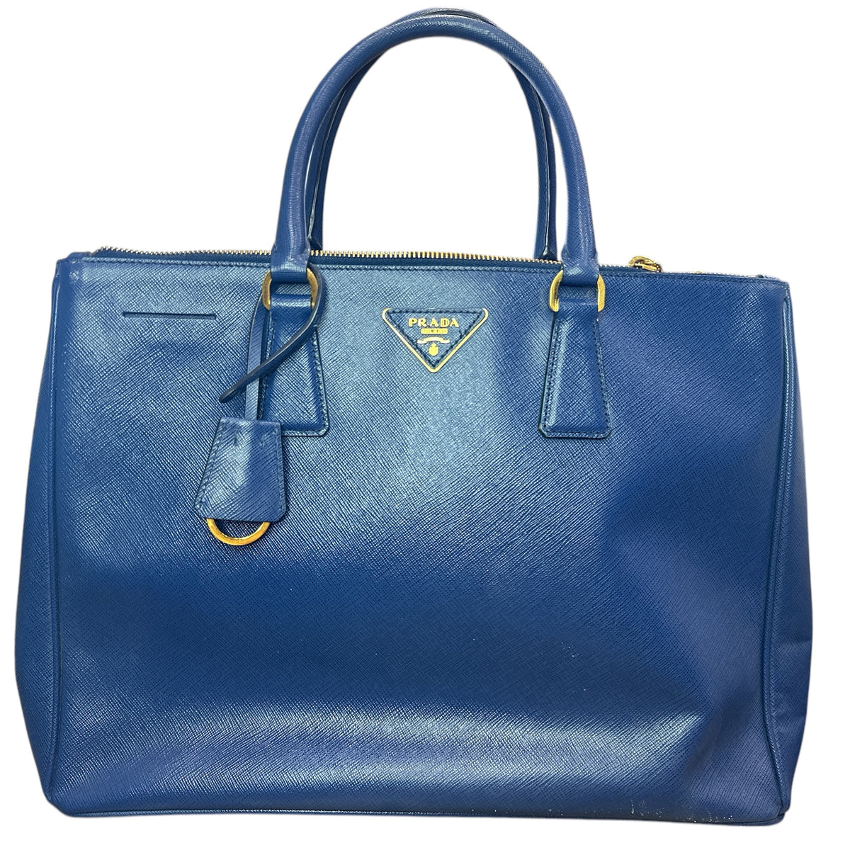 Prada  Saffiano Lux Medium Galleria Double Zip Tote Bluette - Clairely Amazing