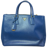 Prada  Saffiano Lux Medium Galleria Double Zip Tote Bluette - Clairely Amazing