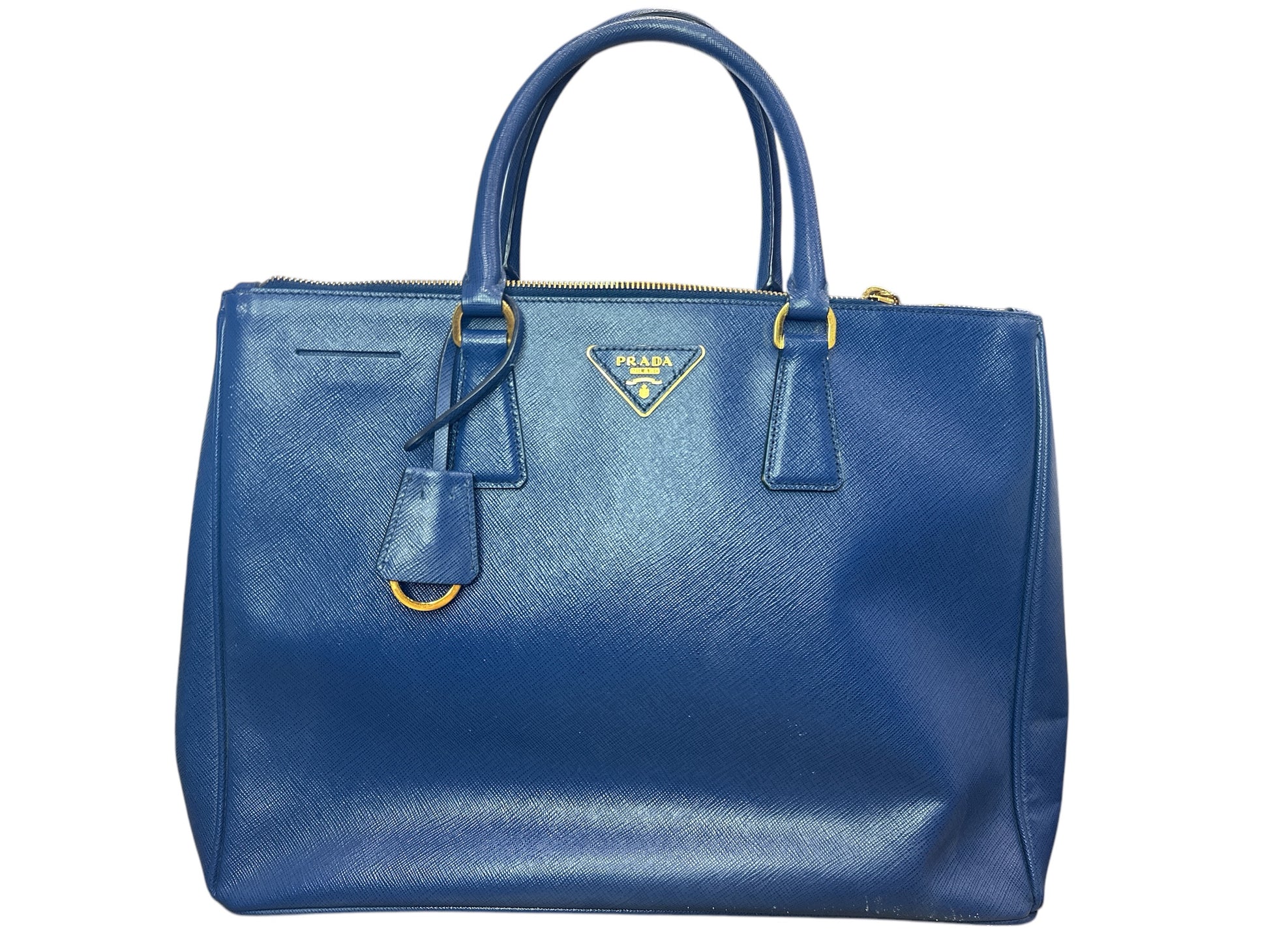 Prada  Saffiano Lux Medium Galleria Double Zip Tote Bluette - Clairely Amazing