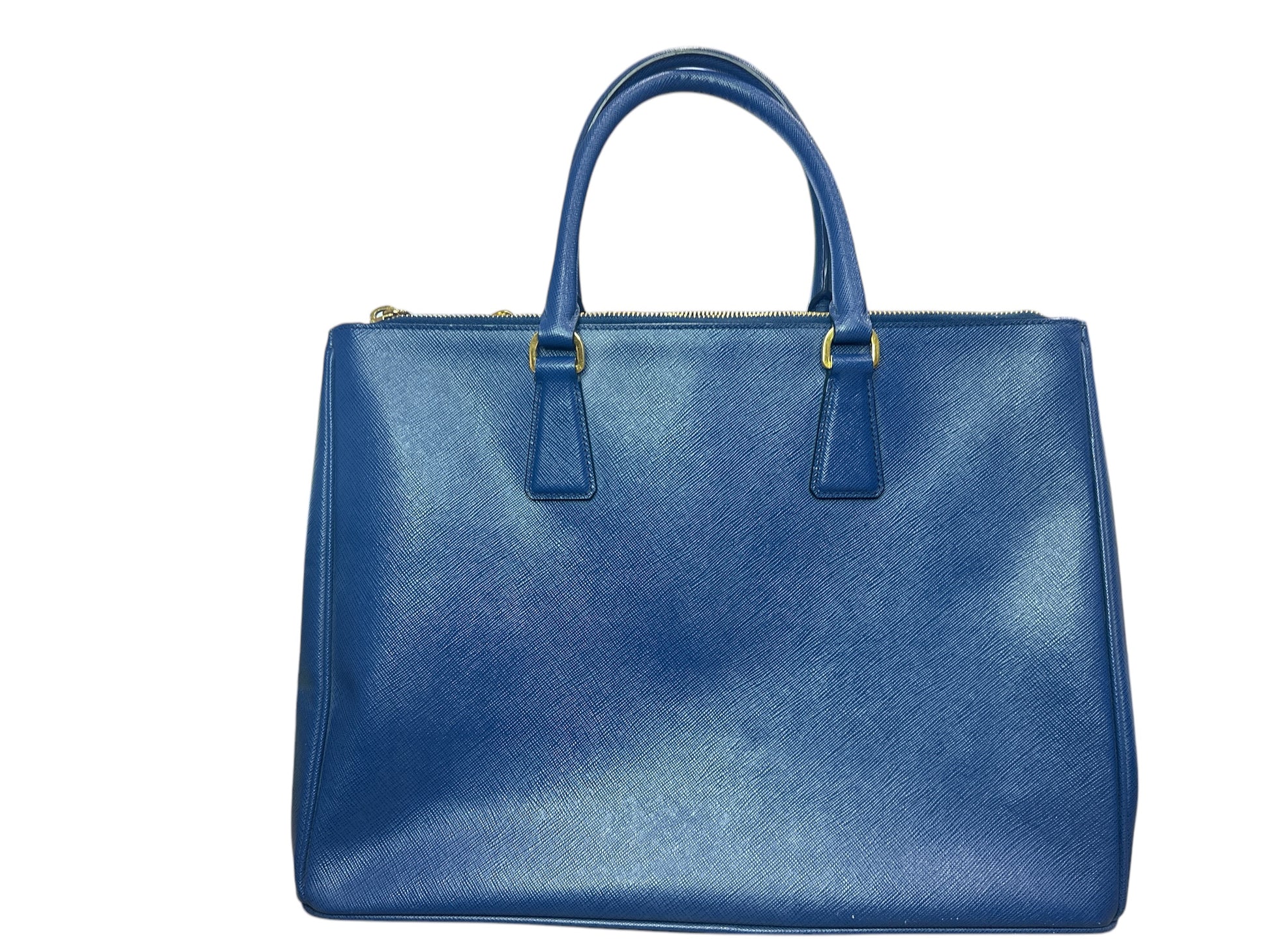 Prada  Saffiano Lux Medium Galleria Double Zip Tote Bluette - Clairely Amazing