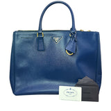 Prada  Saffiano Lux Medium Galleria Double Zip Tote Bluette - Clairely Amazing