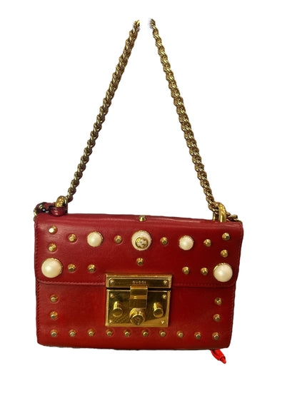 Gucci Pearly Padlock Studded Shoulder Bag - Clairely Amazing