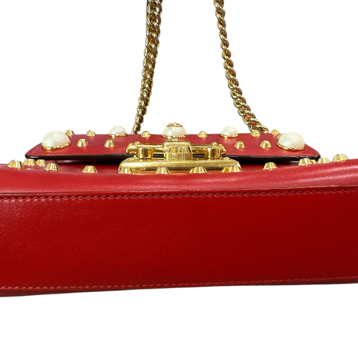 Gucci Pearly Padlock Studded Shoulder Bag - Clairely Amazing