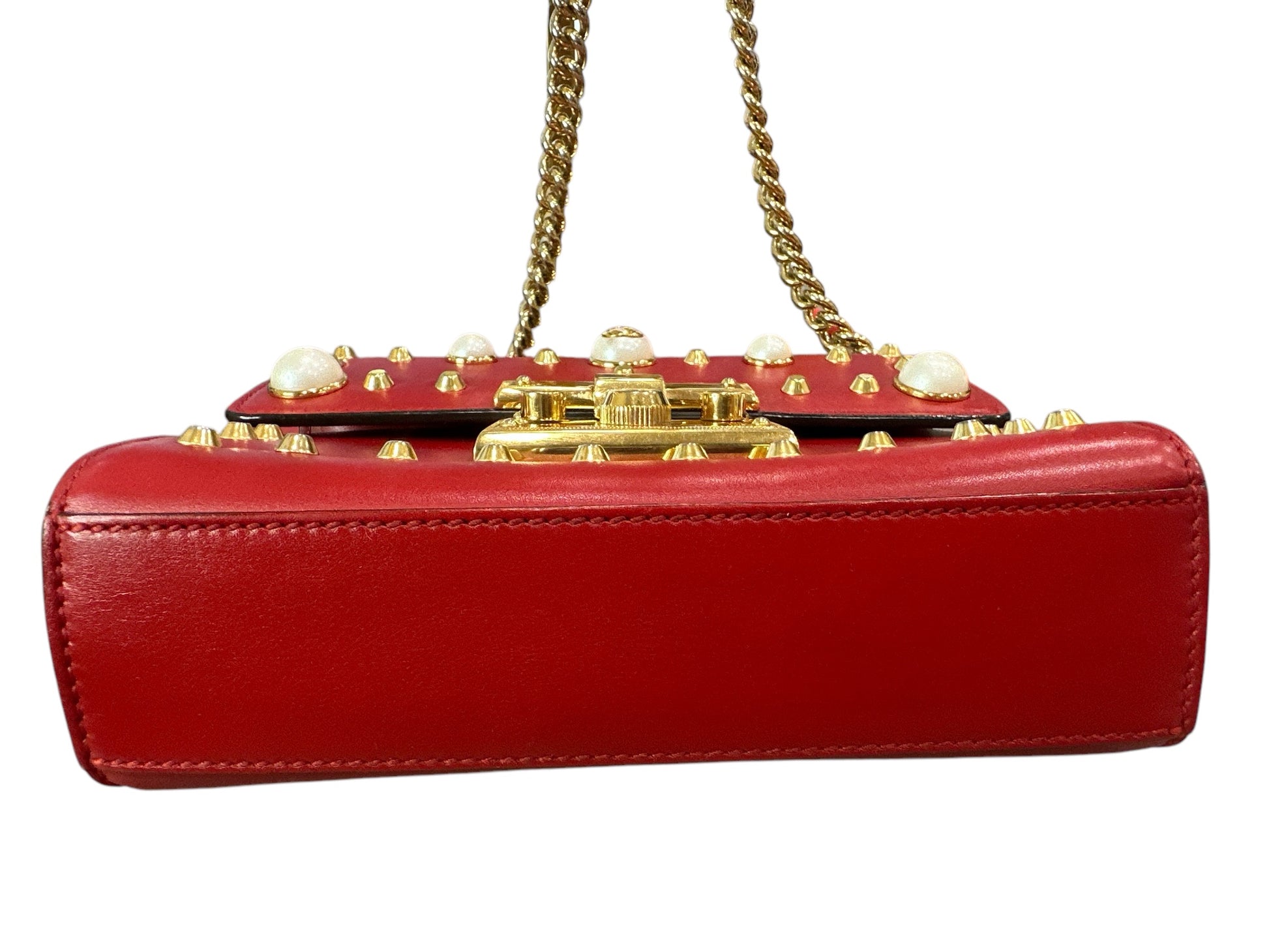 Gucci Pearly Padlock Studded Shoulder Bag - Clairely Amazing