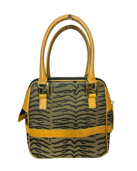 Fendi Vintage Fendi Tiger Print Canvas Crossbody Bag - Clairely Amazing