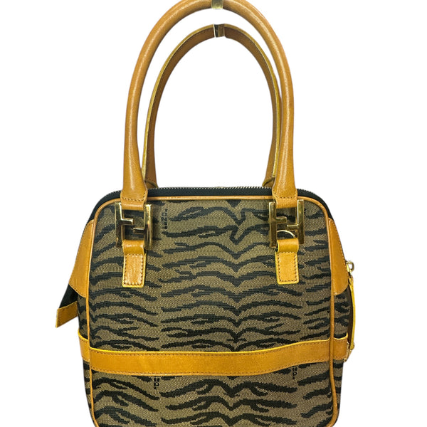 Fendi Vintage Fendi Tiger Print Canvas Crossbody Bag - Clairely Amazing