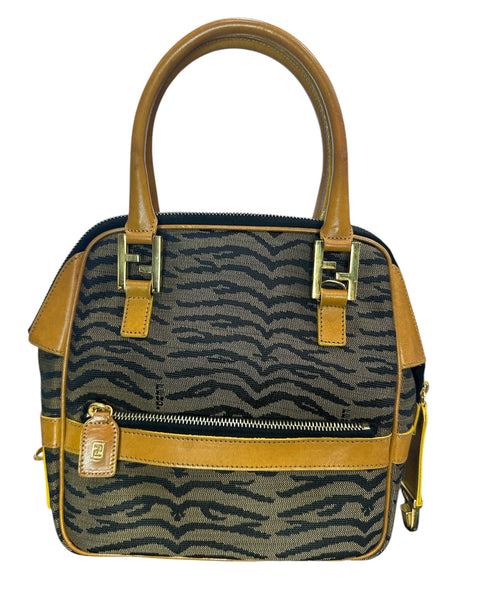 Fendi Vintage Fendi Tiger Print Canvas Crossbody Bag - Clairely Amazing