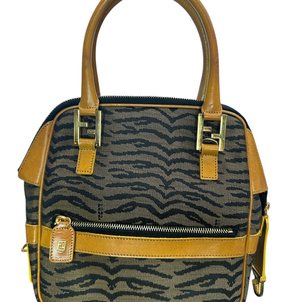 Fendi Vintage Fendi Tiger Print Canvas Crossbody Bag - Clairely Amazing