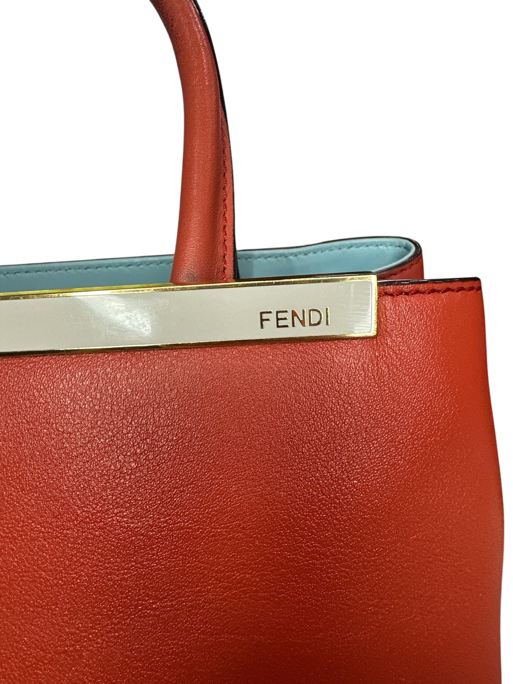 Fendi Red Leather Mini 2jours Tote - Clairely Amazing