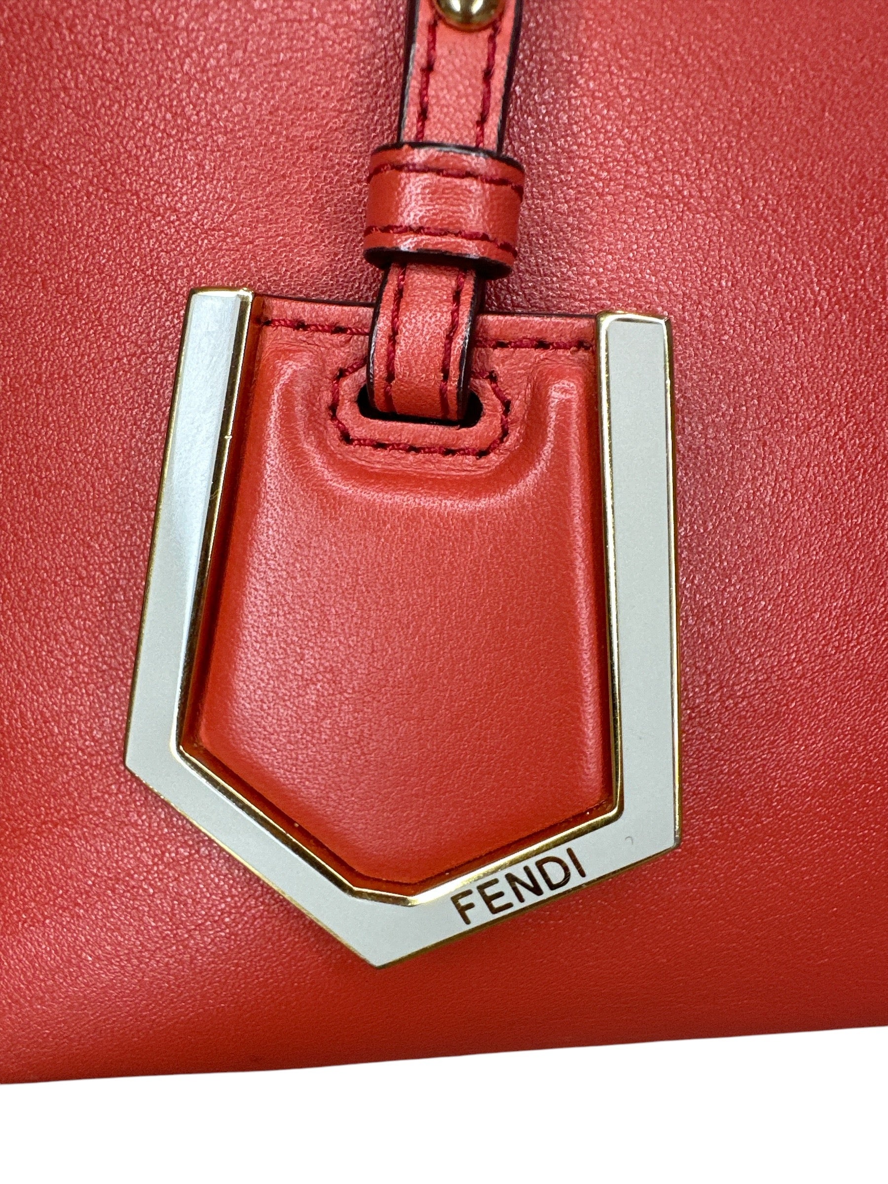 Fendi Red Leather Mini 2jours Tote - Clairely Amazing