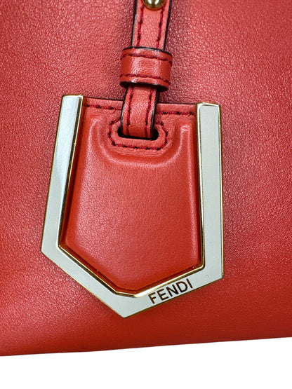 Fendi Red Leather Mini 2jours Tote - Clairely Amazing