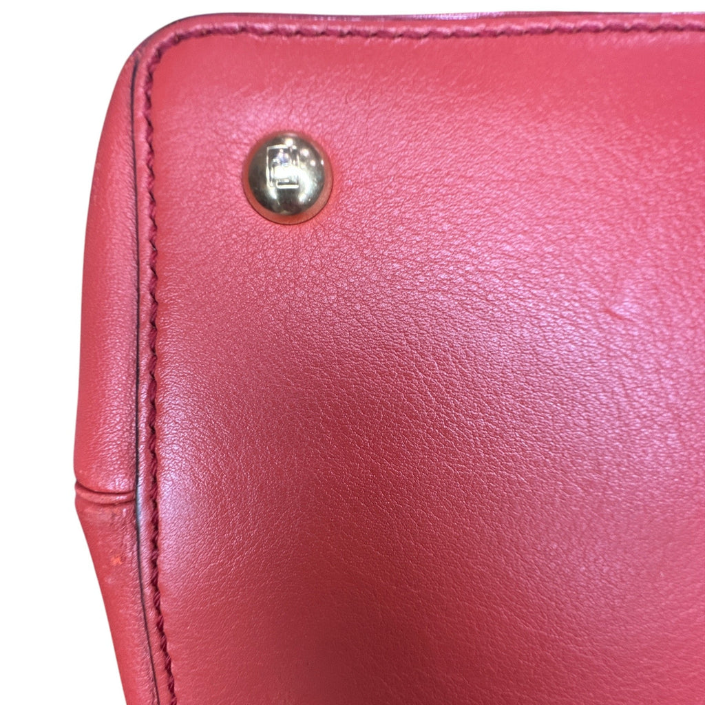 Fendi Red Leather Mini 2jours Tote - Clairely Amazing