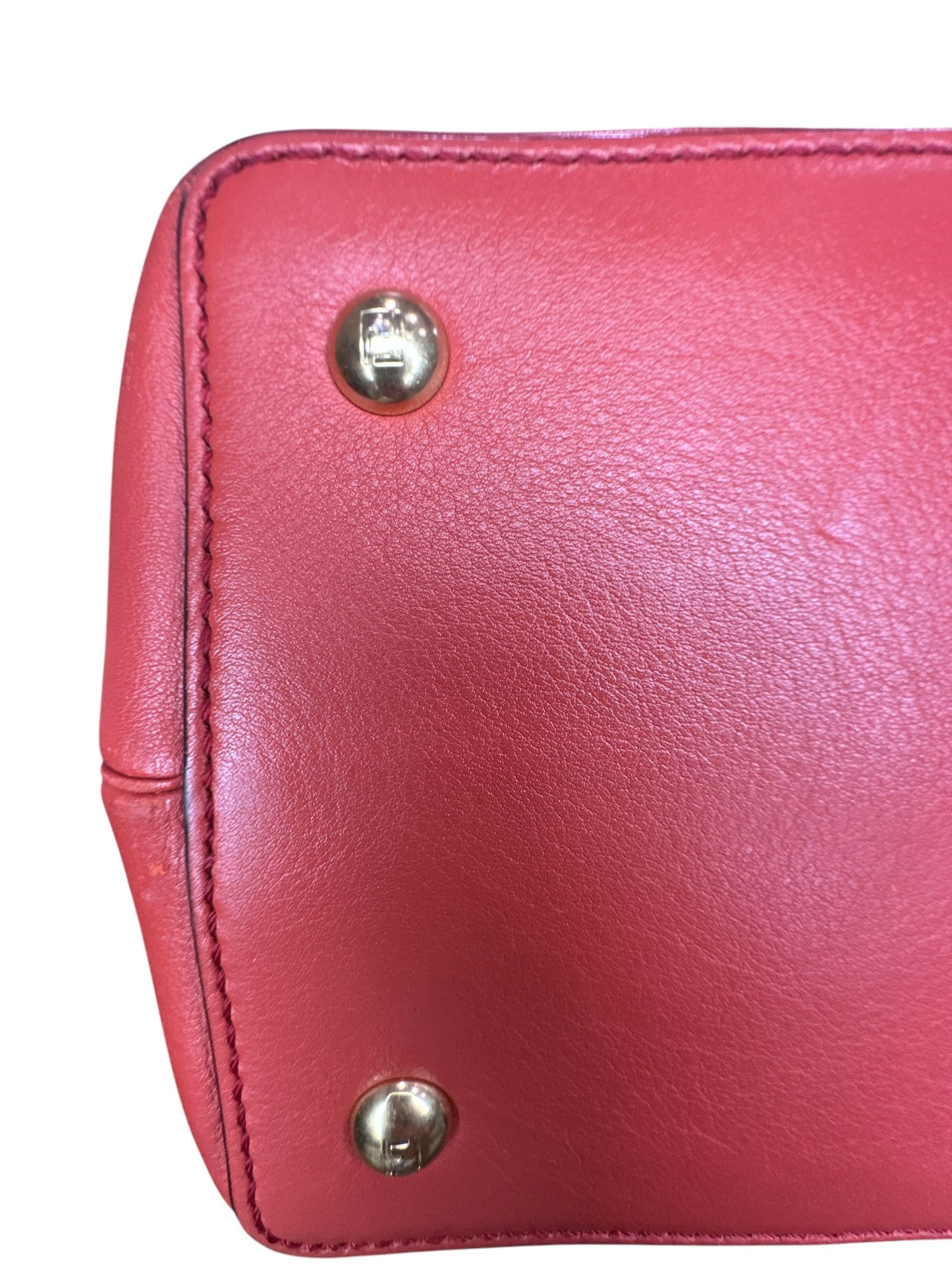 Fendi Red Leather Mini 2jours Tote - Clairely Amazing