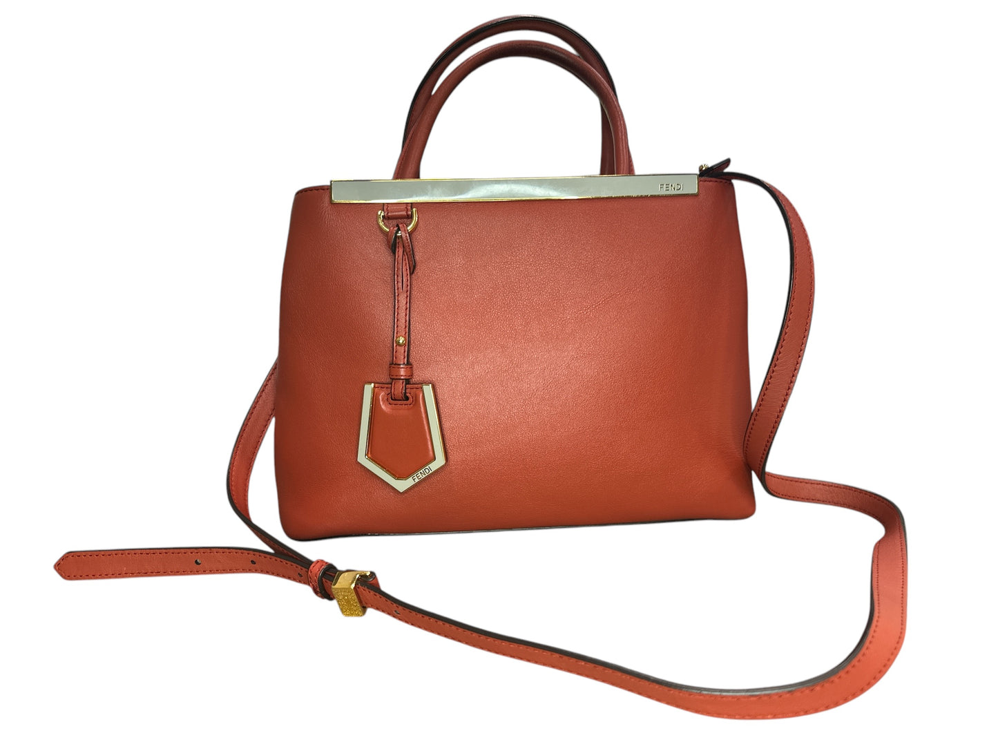 Fendi Red Leather Mini 2jours Tote - Clairely Amazing