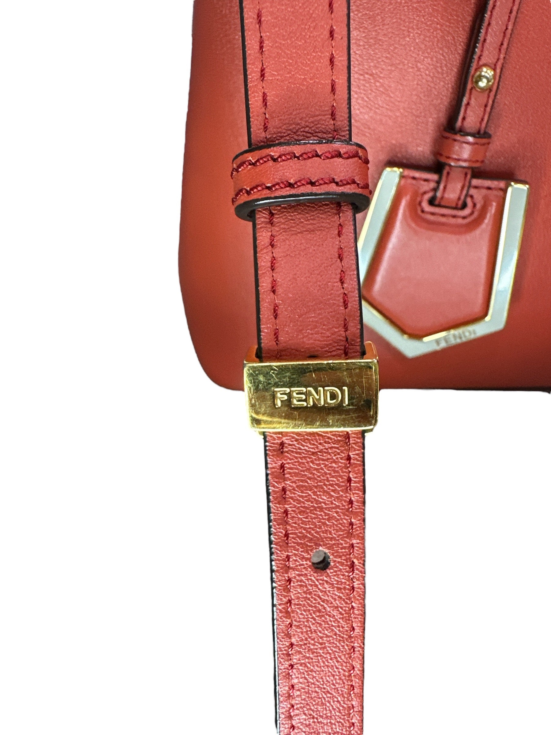Fendi Red Leather Mini 2jours Tote - Clairely Amazing