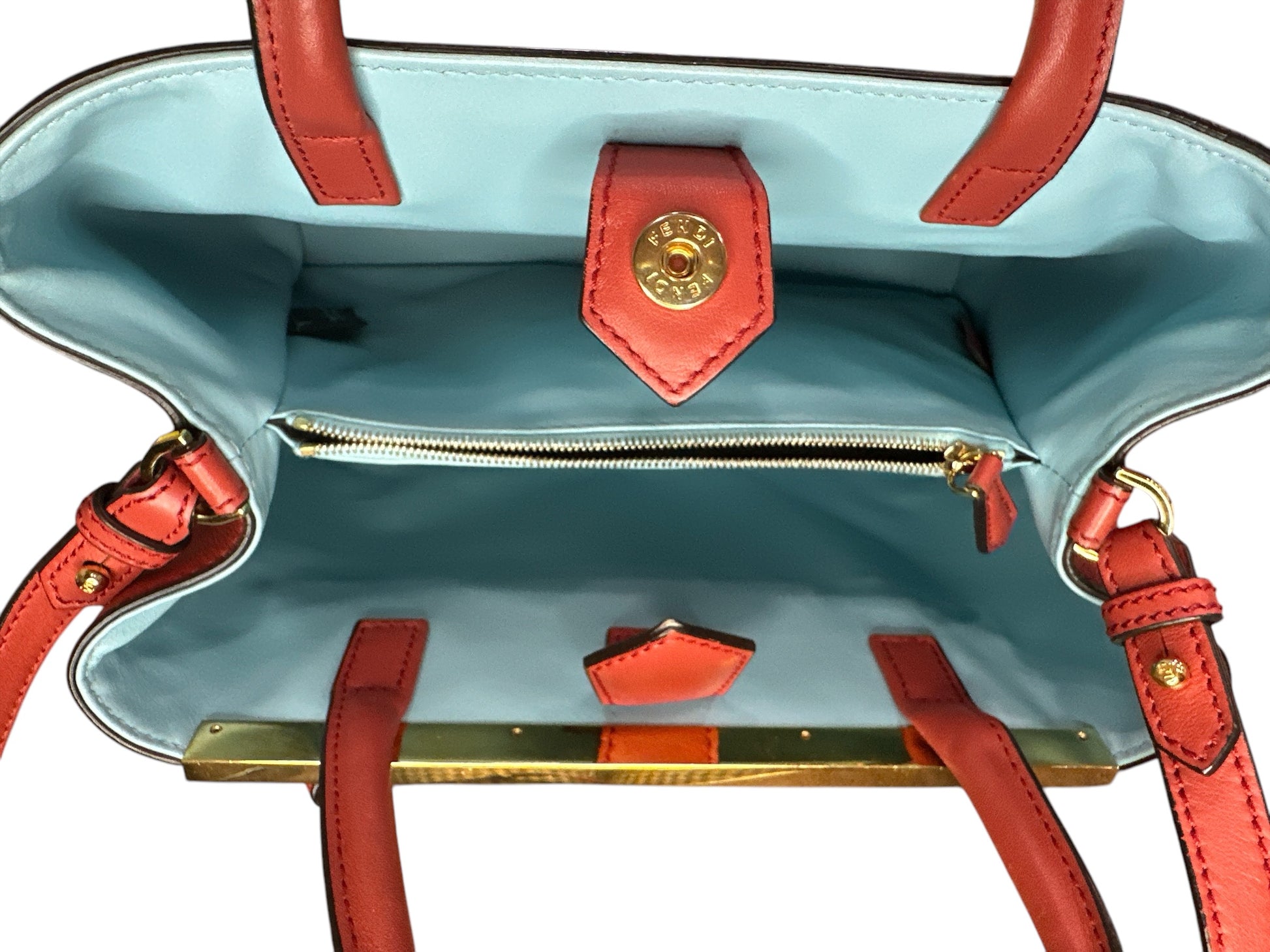 Fendi Red Leather Mini 2jours Tote - Clairely Amazing