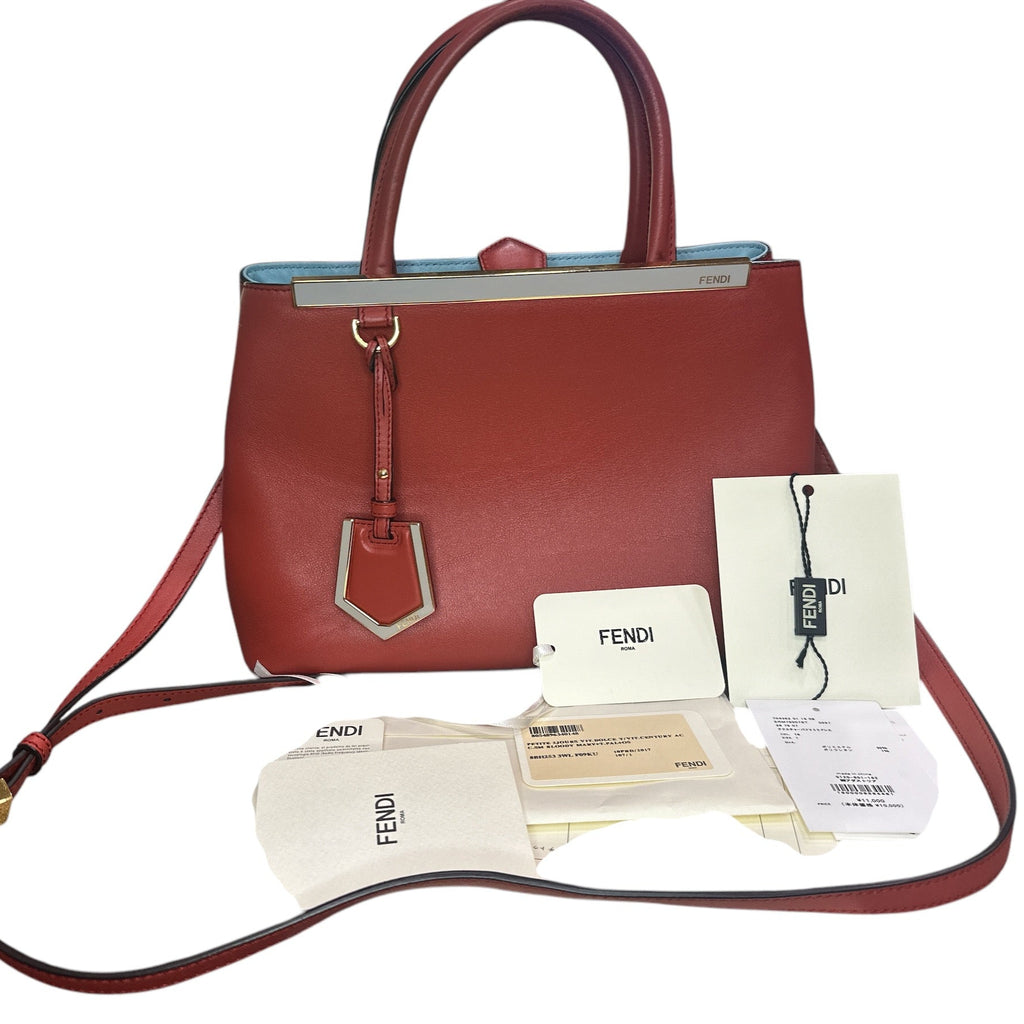 Fendi Red Leather Mini 2jours Tote - Clairely Amazing