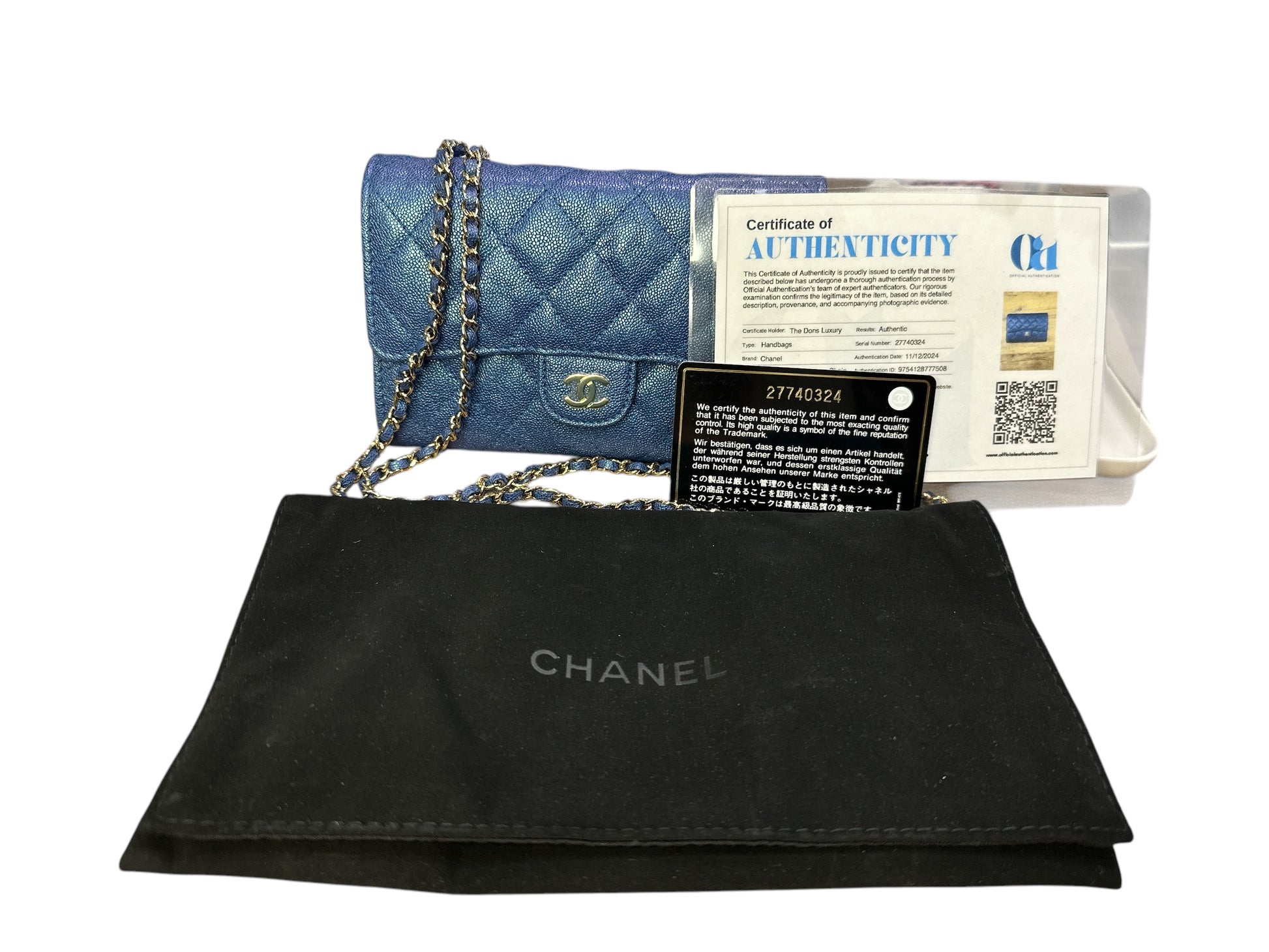 Chanel Classic Single Flap Iridescent Wallet on Chain - Clairely Amazing