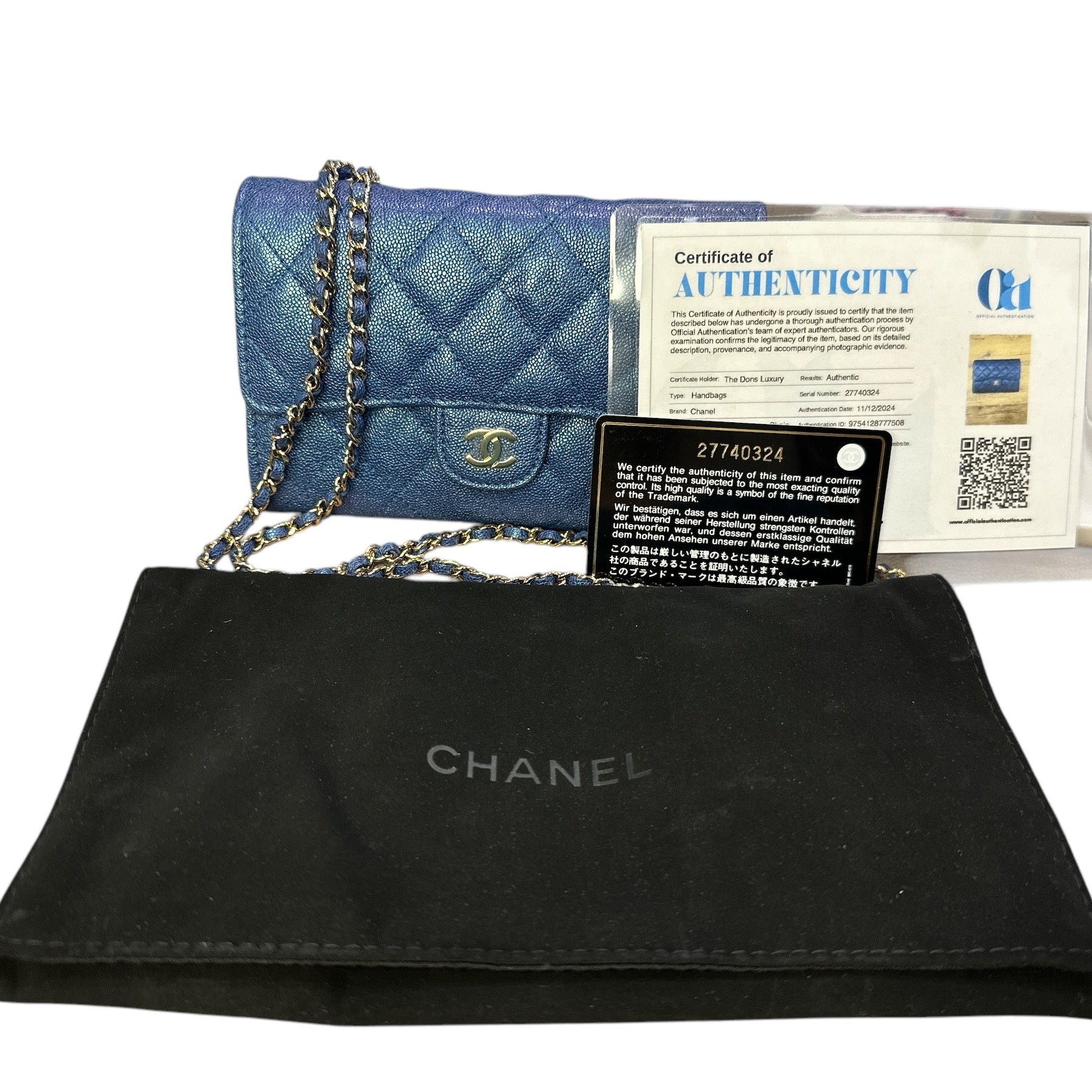 Chanel Classic Single Flap Iridescent Wallet on Chain - Clairely Amazing