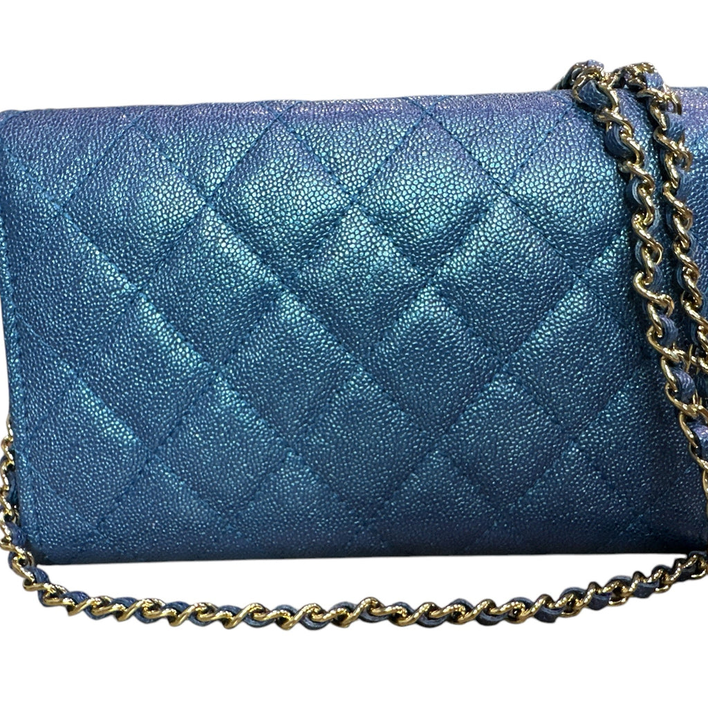 Chanel Classic Single Flap Iridescent Wallet on Chain - Clairely Amazing