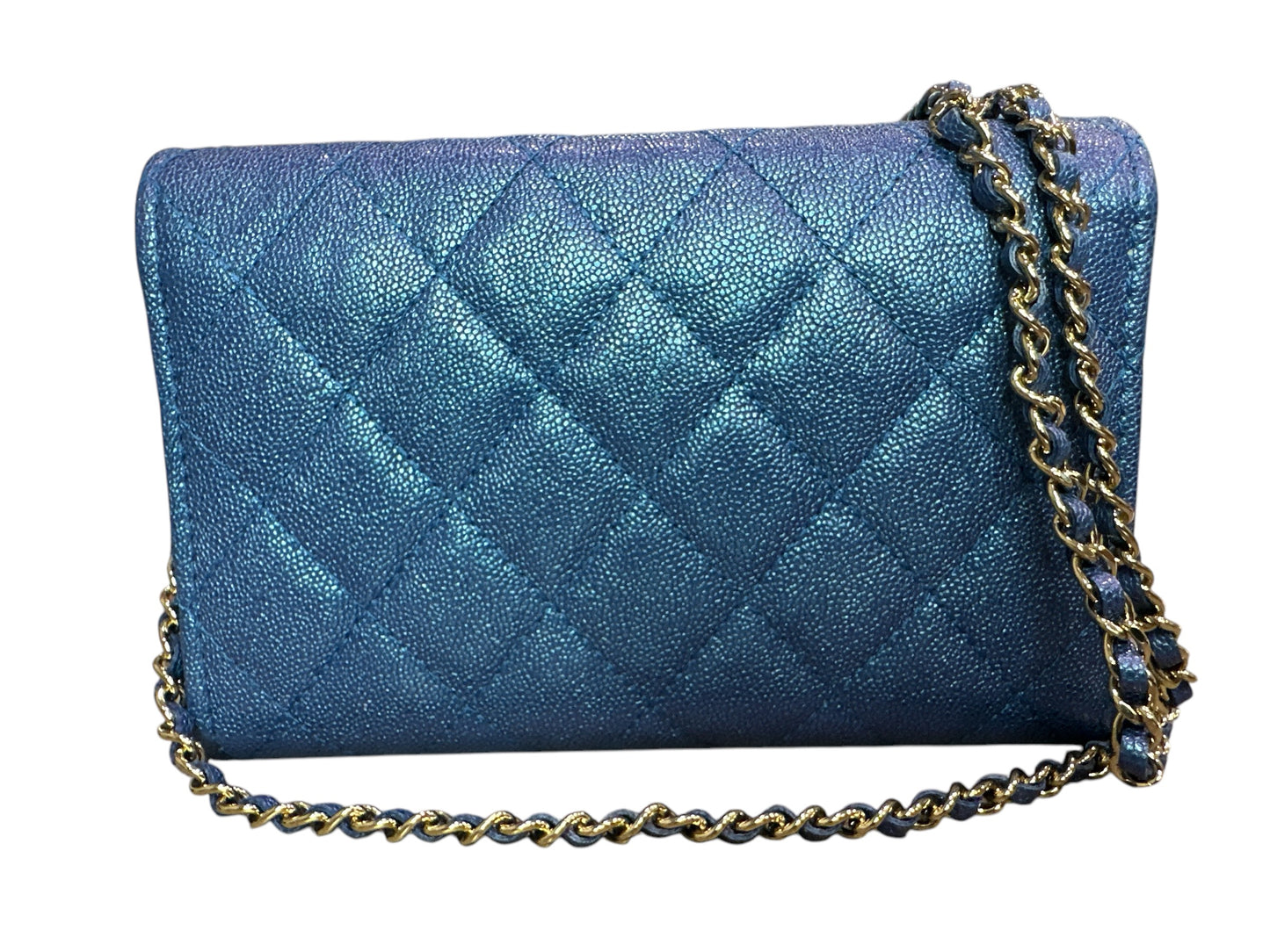 Chanel Classic Single Flap Iridescent Wallet on Chain - Clairely Amazing