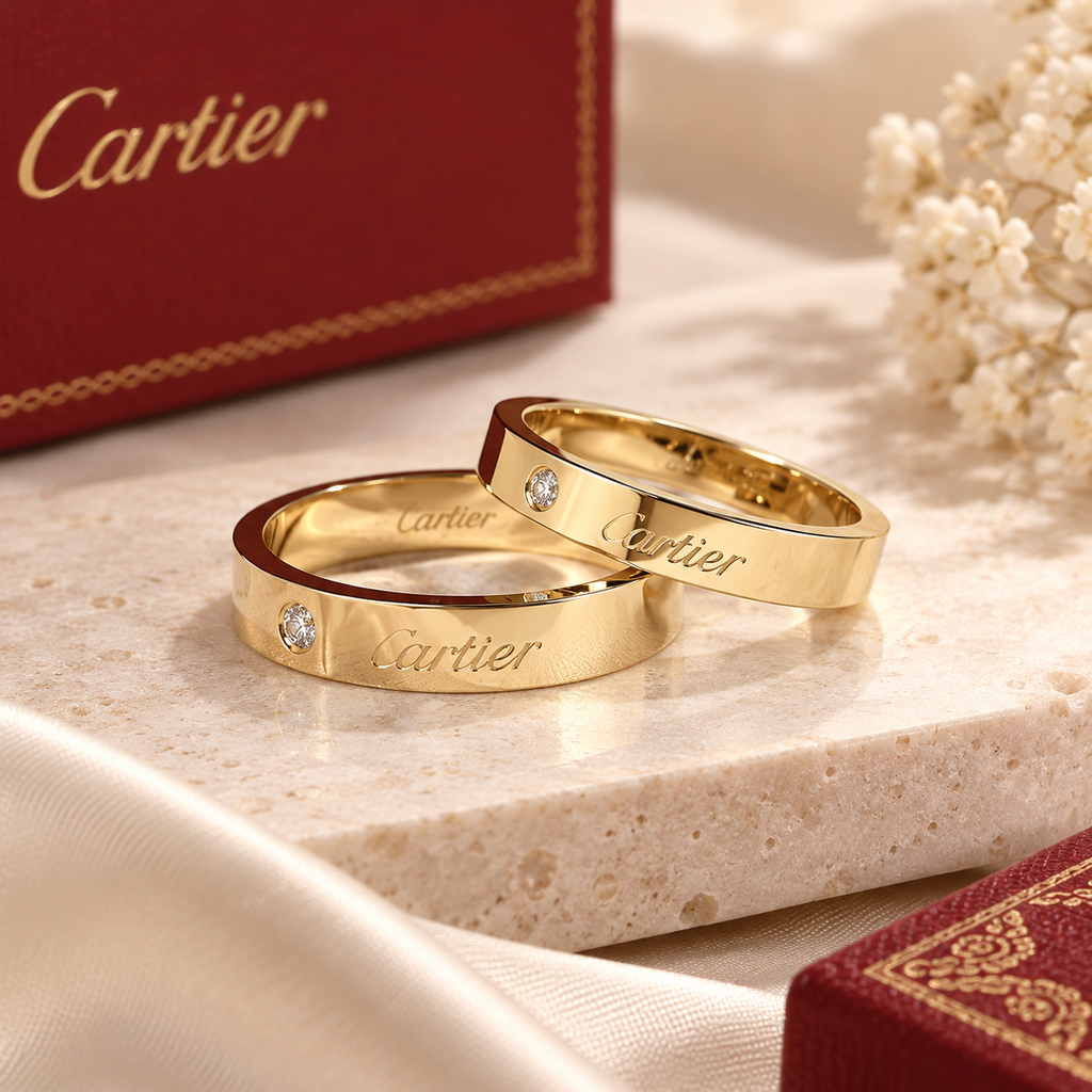 👑Gold-Plated Wide Band Ring with Sparkling Stone Accent | Fashion Jewelry