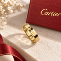 👑Gold-Plated Wide Band Ring with Sparkling Stone Accent | Fashion Jewelry