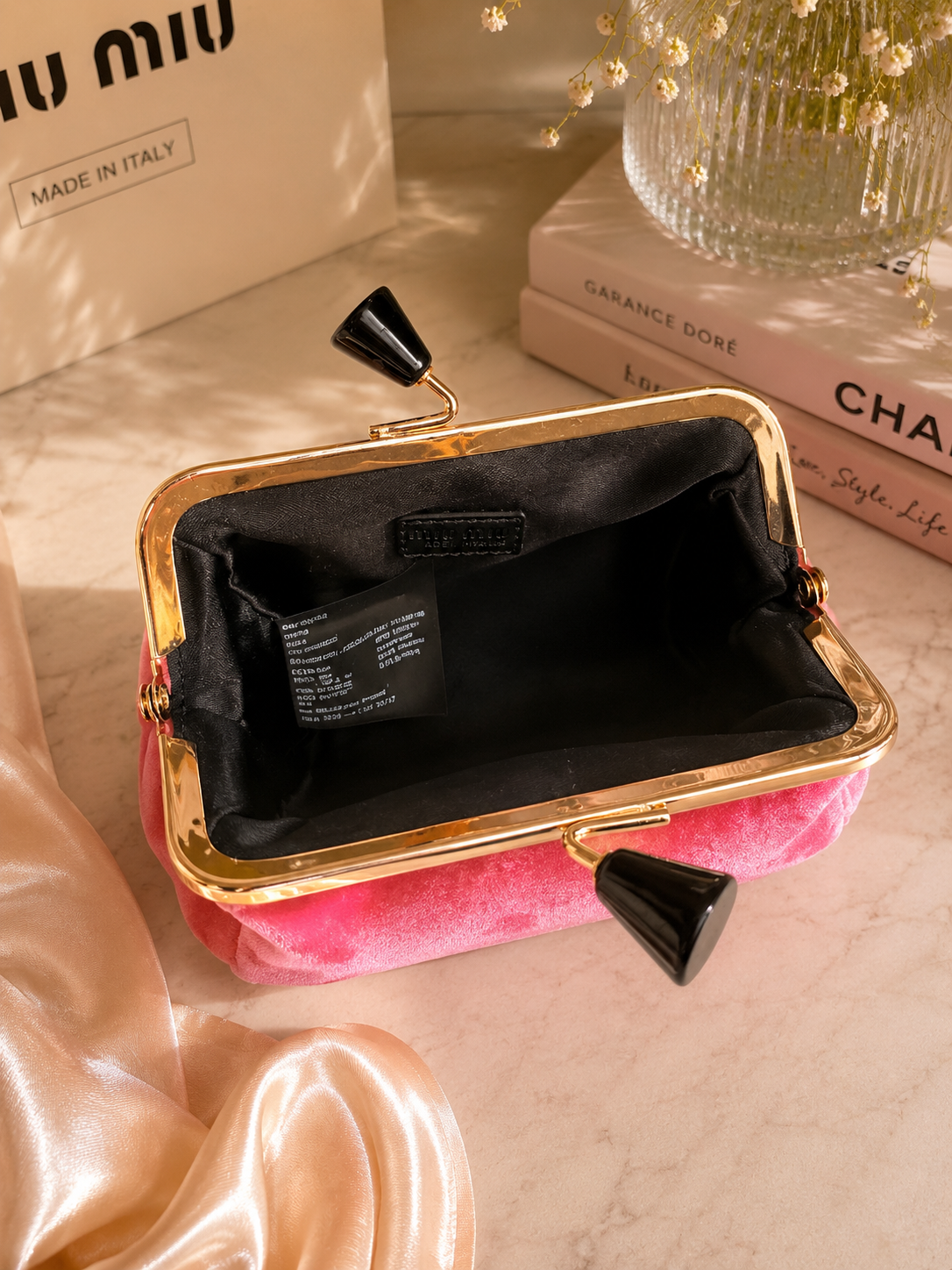 Miu Miu Pink Velvet Cosmetic & Coin Pouch | GWP Edition Mini Clutch