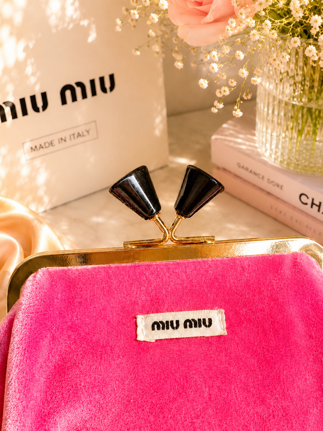 Miu Miu Pink Velvet Cosmetic & Coin Pouch | GWP Edition Mini Clutch