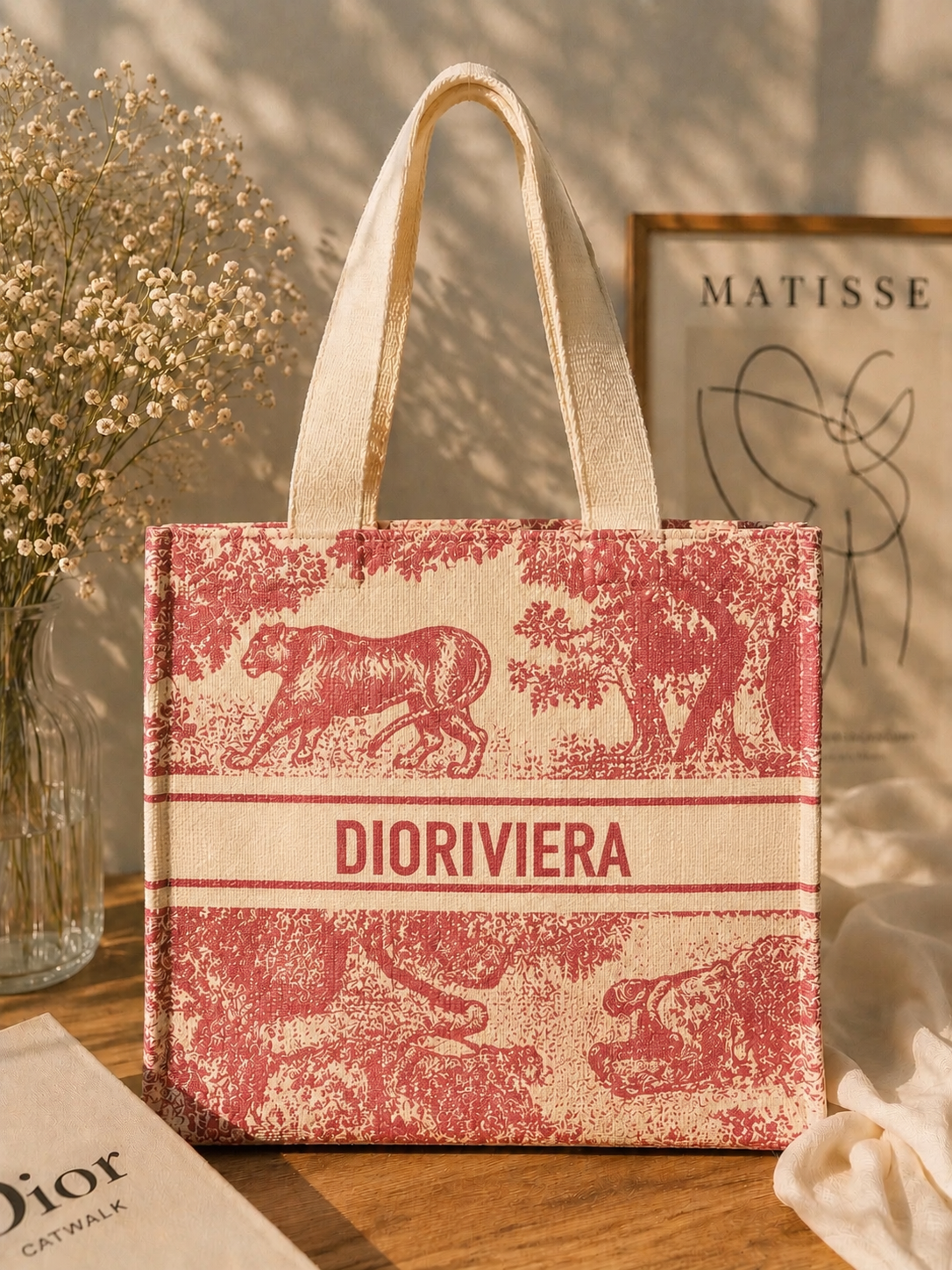 Riviera Maroon Canvas Resort Tote Bag | Beauty Gift With Purchase (GWP) | Limited Edition