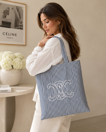 Celine Beauty Striped Canvas Tote Bag (GWP Edition)