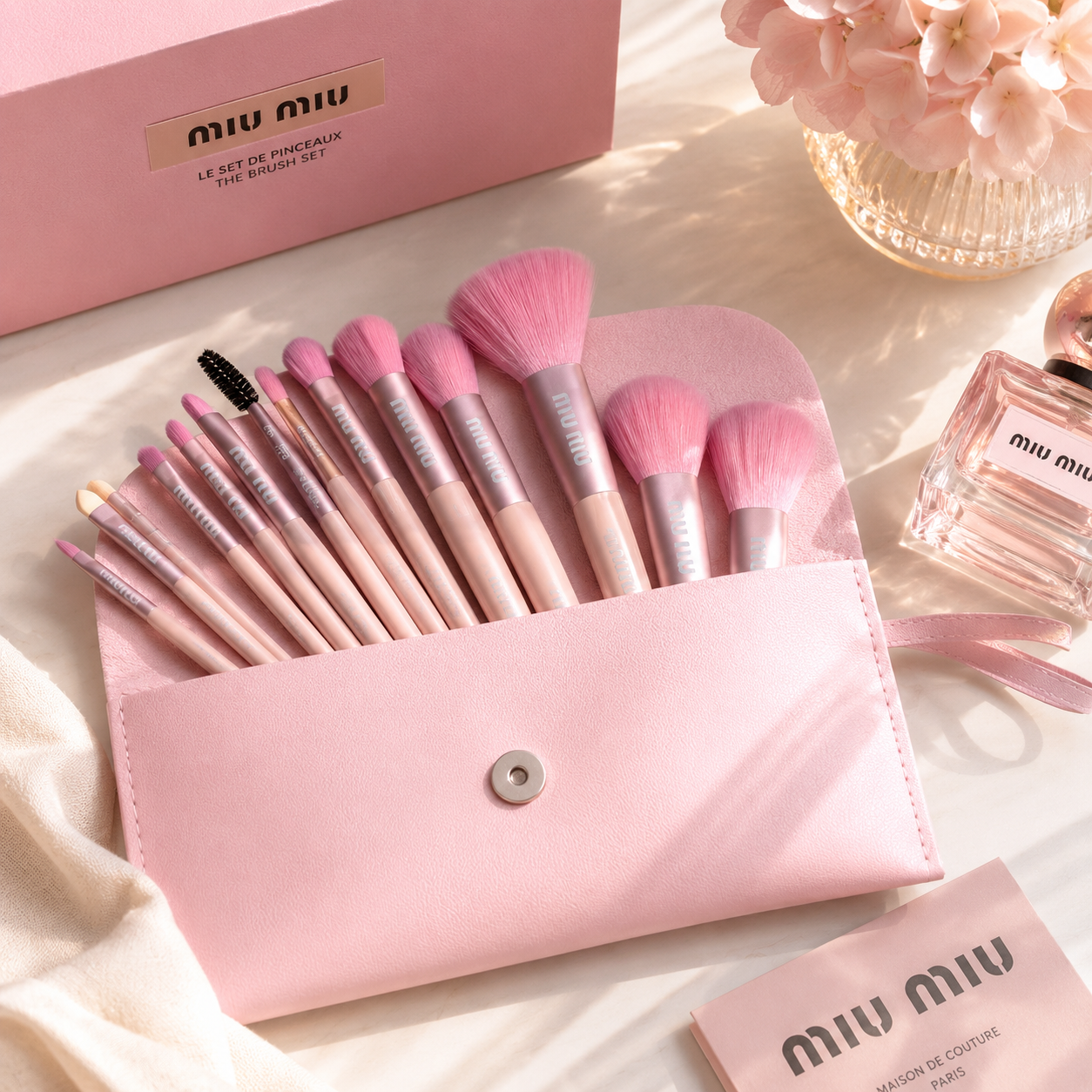 Pink 12-Piece Makeup Brush Set