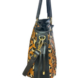 MCM Visetos Leopard Print Leather Satchel - Clairely Amazing