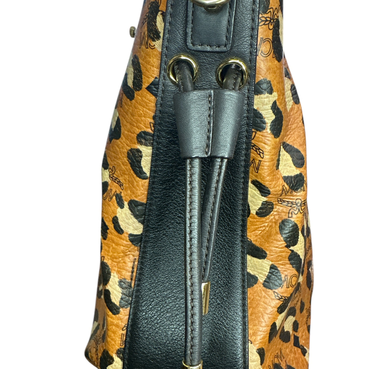 MCM Visetos Leopard Print Leather Satchel - Clairely Amazing