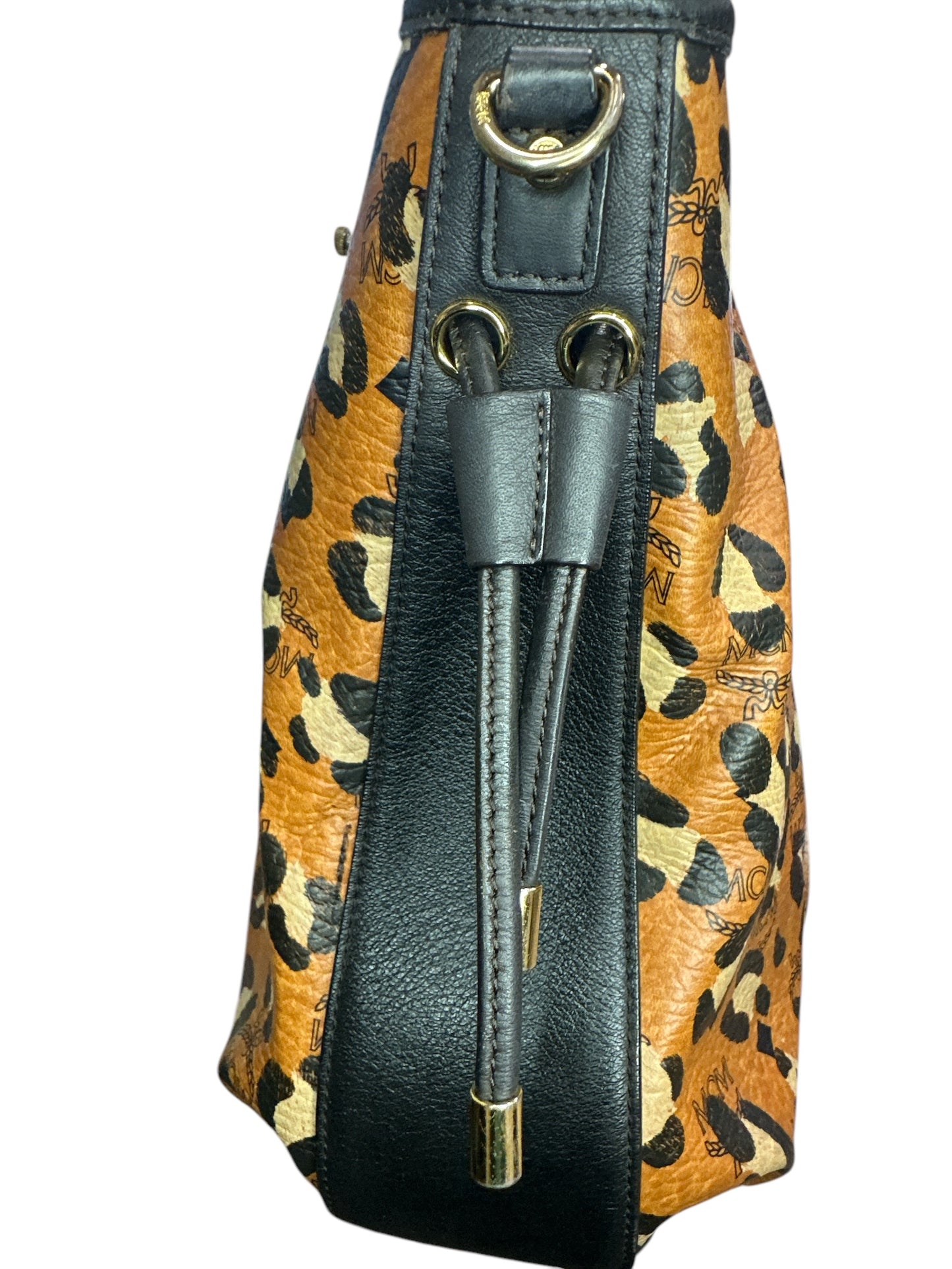 MCM Visetos Leopard Print Leather Satchel - Clairely Amazing