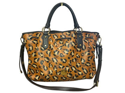 MCM Visetos Leopard Print Leather Satchel - Clairely Amazing