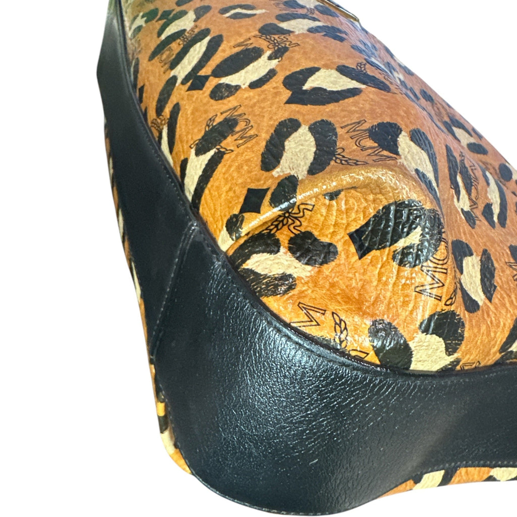 MCM Visetos Leopard Print Leather Satchel - Clairely Amazing