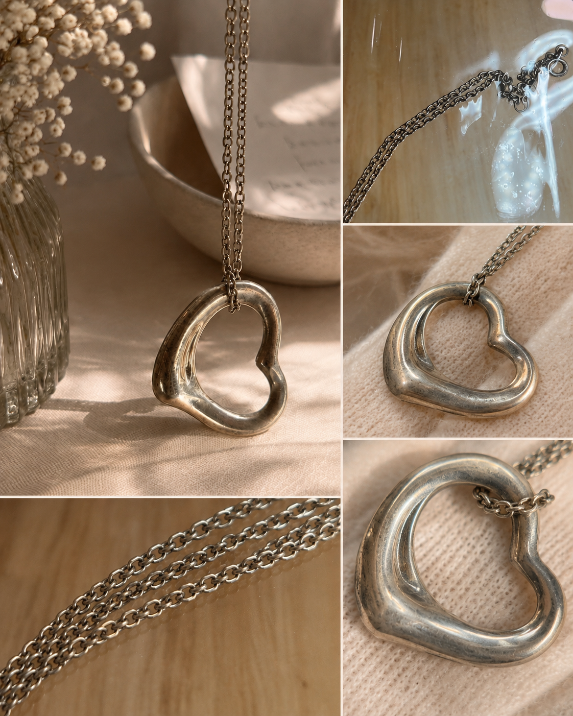 Tiffany & Co. Elsa Peretti Open Heart Silver Necklace