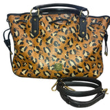 MCM Visetos Leopard Print Leather Satchel - Clairely Amazing