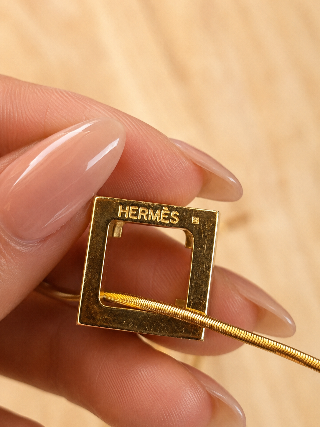 Authentic Hermès Orange & Gold Pop H Snake Chain Necklac