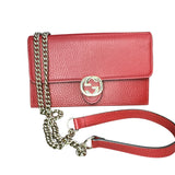 Gucci Red Leather Interlocking GG Crossbody - Clairely Amazing